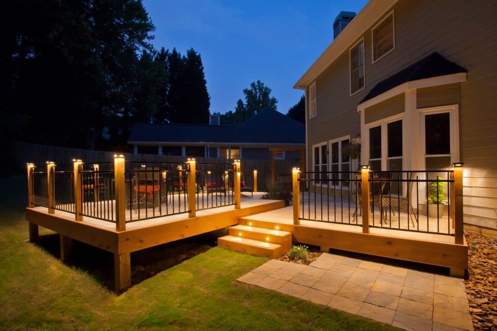 Stunning Elevated Deck With Travertine Pavers