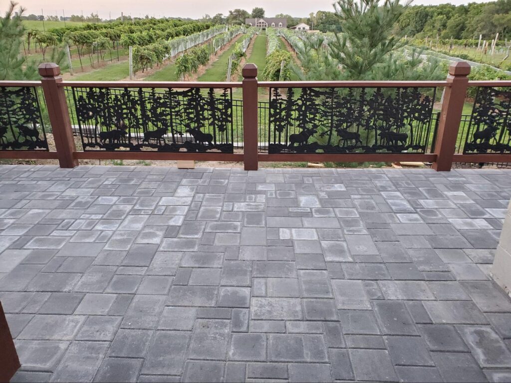 resurfaced deck using Stonedeks system with stone pavers