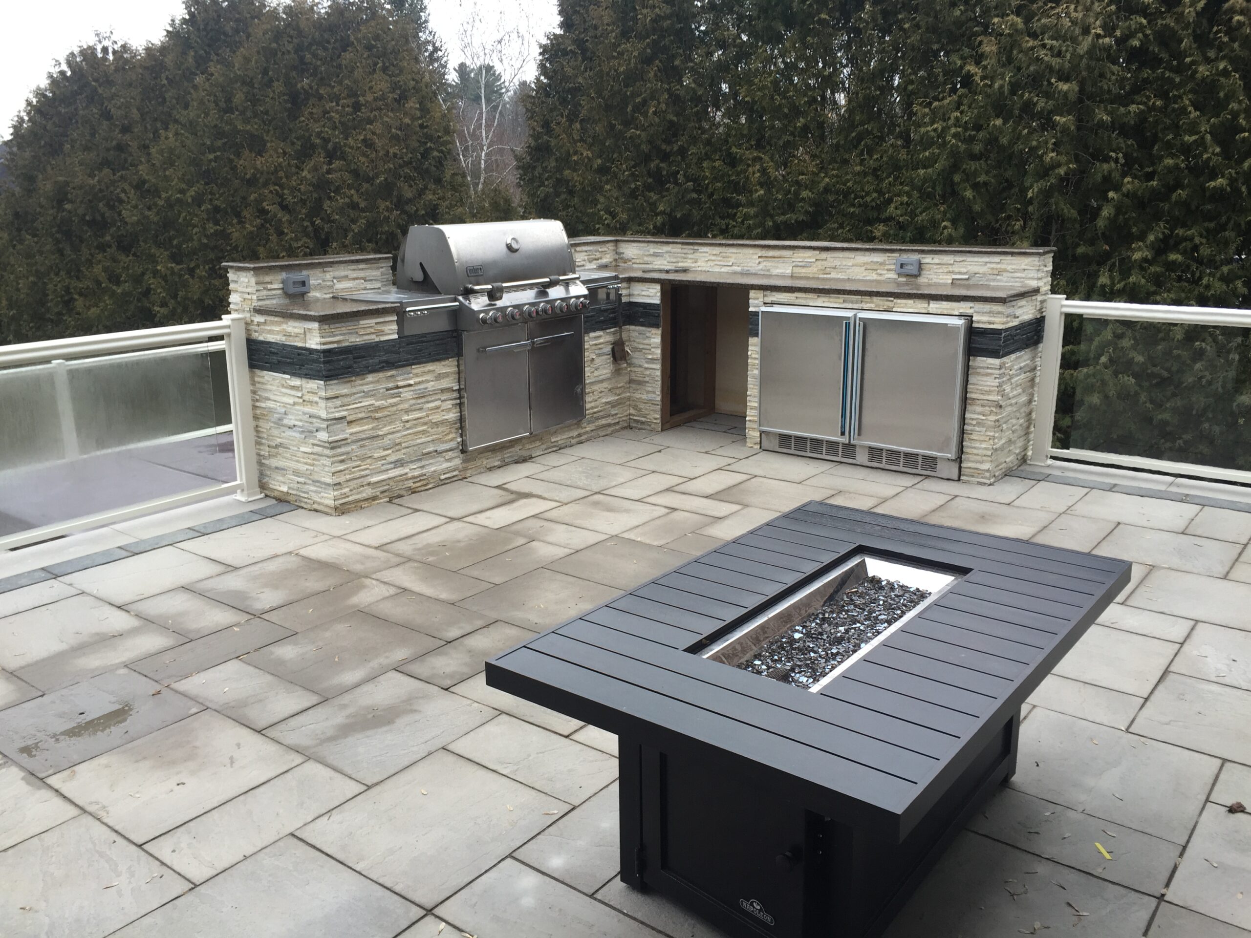 Install an outdoor kitchen on your deck with StoneDek system, as the weight is distributed and supported with the deck underlayment.